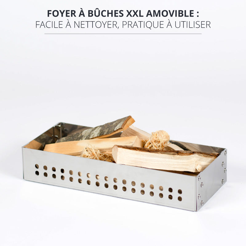 photo du bac à bois seul avec des buchettes